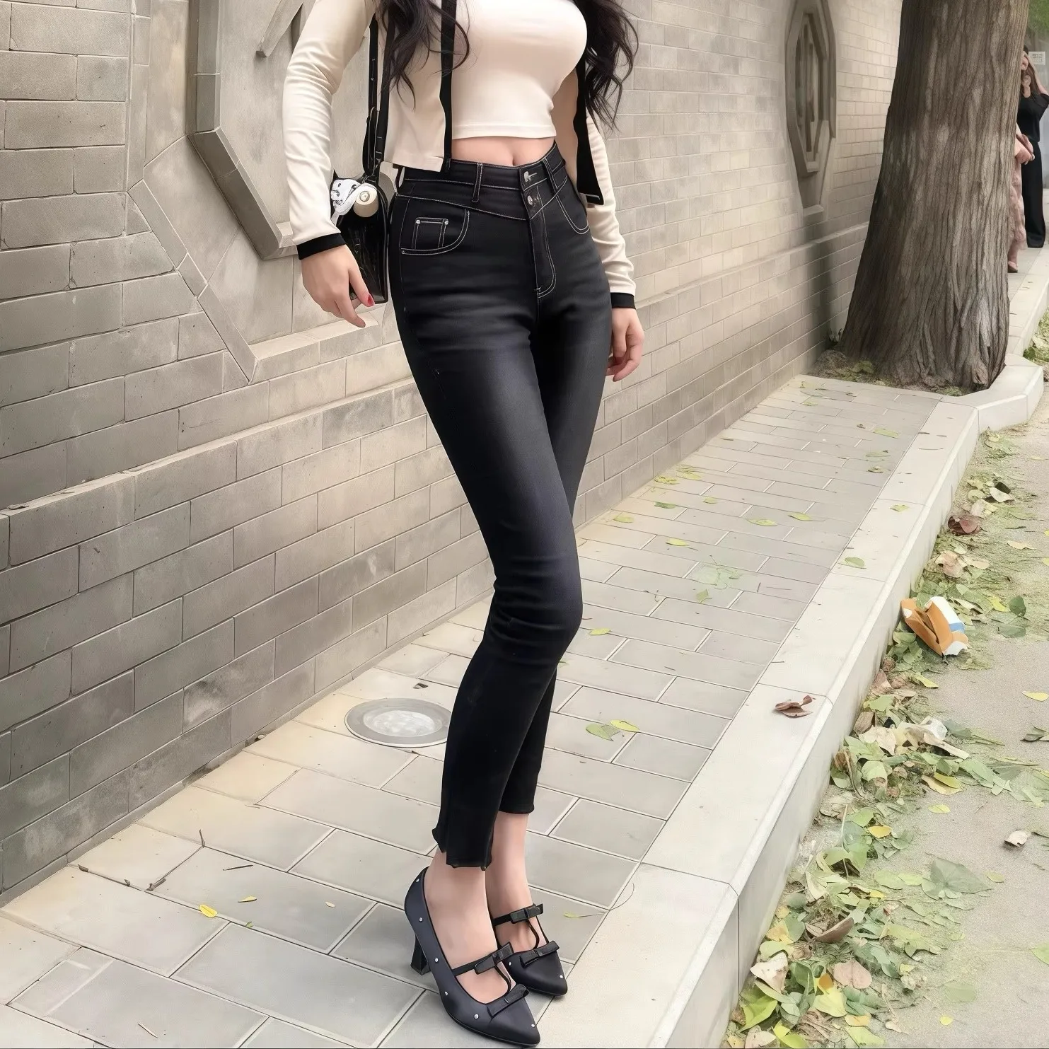 Модные удобные новые девятисекционные расклешенные джинсы с высокой талией, облегающие повседневные хлопковые джинсы с пуговицами
Модные удобные новые девятисекционные расклешенные джинсы с высокой талией, облегающие повседневные хлопковые джинсы с пуговицами