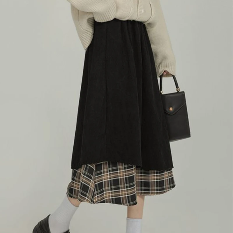 Deeptown Preppy Style Long Skirts Women Black Harajuku Vintage Midi Skirts Elegant Autumn Winter A-line Patchwork Casual Skirt
Deeptown Preppy Style Long Skirts Women Black Harajuku Vintage Midi Skirts Elegant Autumn Winter A-line Patchwork Casual Skirt
