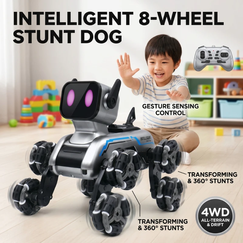 Kids Electric Intelligent Machine Dog Toy Car Eight Wheel Drive Mechanical Climbing Car Controller & Remote Control for Watch
Kids Electric Intelligent Machine Dog Toy Car Eight Wheel Drive Mechanical Climbing Car Controller & Remote Control for Watch