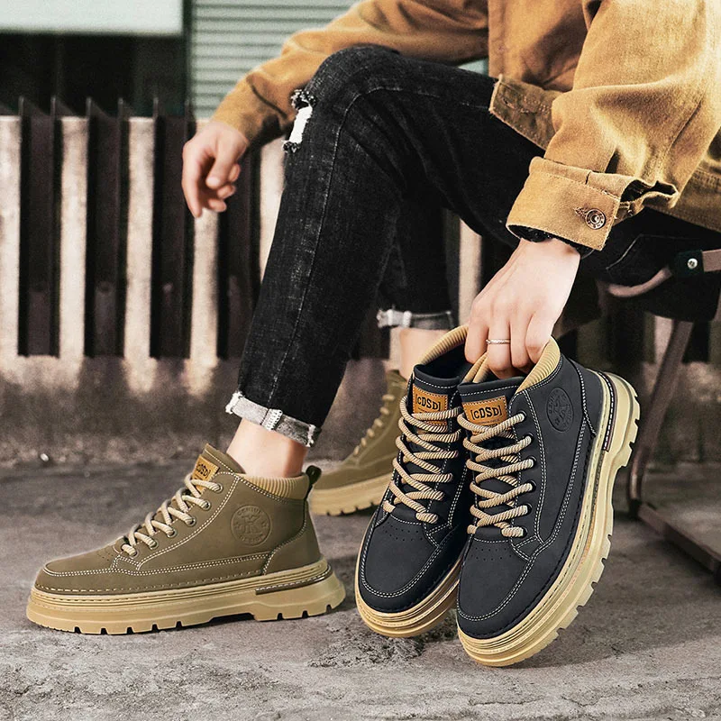 Men Shoes Breathable Tooling Shoes High Quality Outdoor Casual High-top Lace-up Men Shoe Fad Versatile Ankle Boot Zapatos Hombre
Men Shoes Breathable Tooling Shoes High Quality Outdoor Casual High-top Lace-up Men Shoe Fad Versatile Ankle Boot Zapatos Hombre
