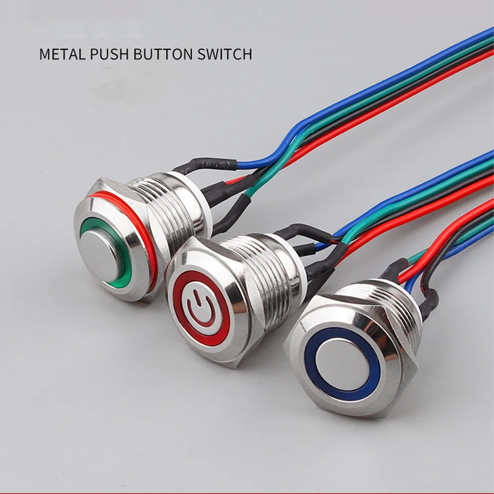 16MM LED Push Button Switch Pre-Wired 12V-24V Power Symbol Metal Buttones Switches Waterproof Momentary For DIY Car
16MM LED Push Button Switch Pre-Wired 12V-24V Power Symbol Metal Buttones Switches Waterproof Momentary For DIY Car