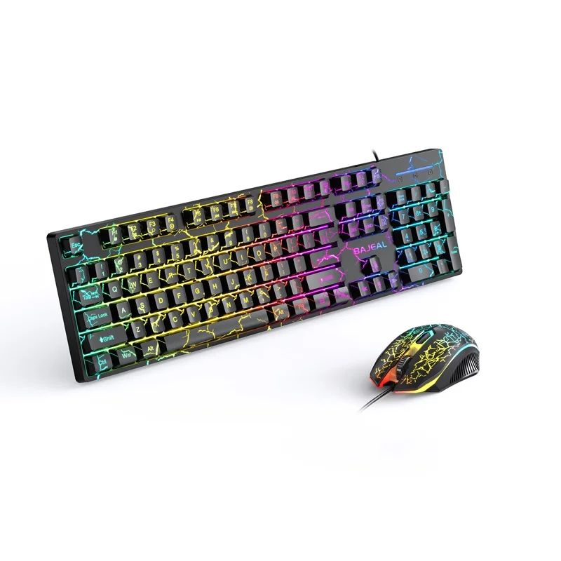 Bajeal T550 Game Keyboard Mouse Set Crack Floating Design Keycaps Backlight Design Gaming Keyboard Mouse Ensemble
Bajeal T550 Game Keyboard Mouse Set Crack Floating Design Keycaps Backlight Design Gaming Keyboard Mouse Ensemble