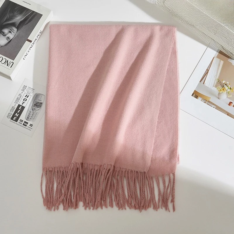 Solid Color Imitation Cashmere Scarf Autumn Winter Korean Classic Monochrome Scarf Shawl Wraps Warm Cold Resistant Simple Scarf
Solid Color Imitation Cashmere Scarf Autumn Winter Korean Classic Monochrome Scarf Shawl Wraps Warm Cold Resistant Simple Scarf