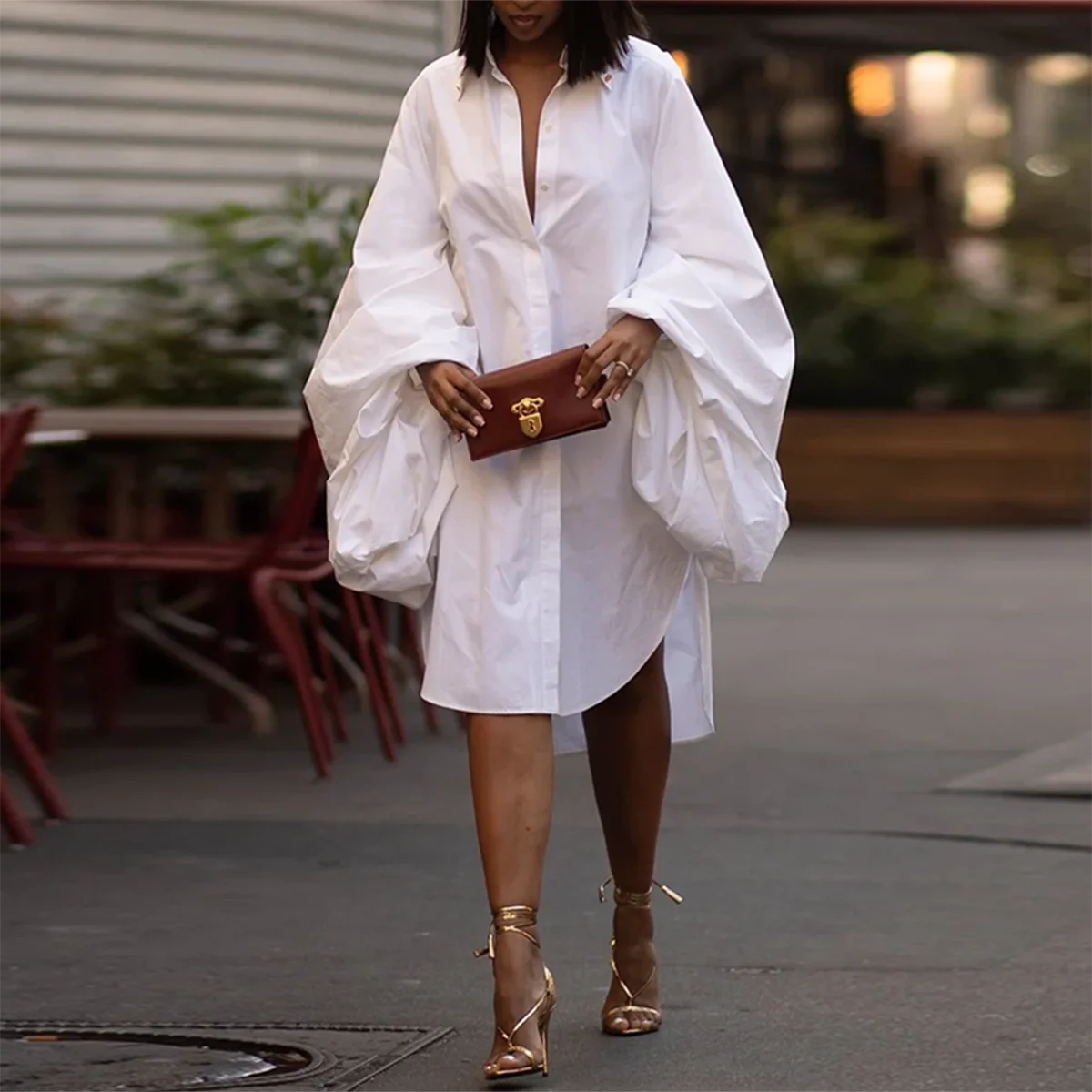 Yeezzi Female Stylish Puff Sleeve Loose Pleated Lapel White Dress 2023 New Spring Autumn Split-Side Party Mini Dresses For Women
Yeezzi Female Stylish Puff Sleeve Loose Pleated Lapel White Dress 2023 New Spring Autumn Split-Side Party Mini Dresses For Women