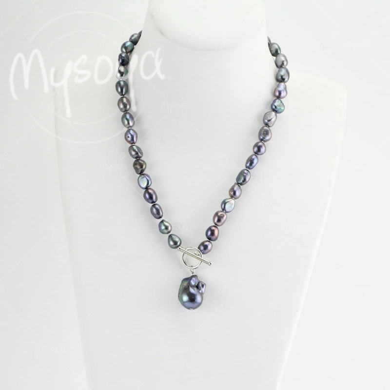 MYSOYA 7-8mm & 12-14mm Black Baroque Pearl Necklace for Wife/Mom, Suitable for Wedding/Dinner/Mother's Day Gift A0598
MYSOYA 7-8mm & 12-14mm Black Baroque Pearl Necklace for Wife/Mom, Suitable for Wedding/Dinner/Mother's Day Gift A0598