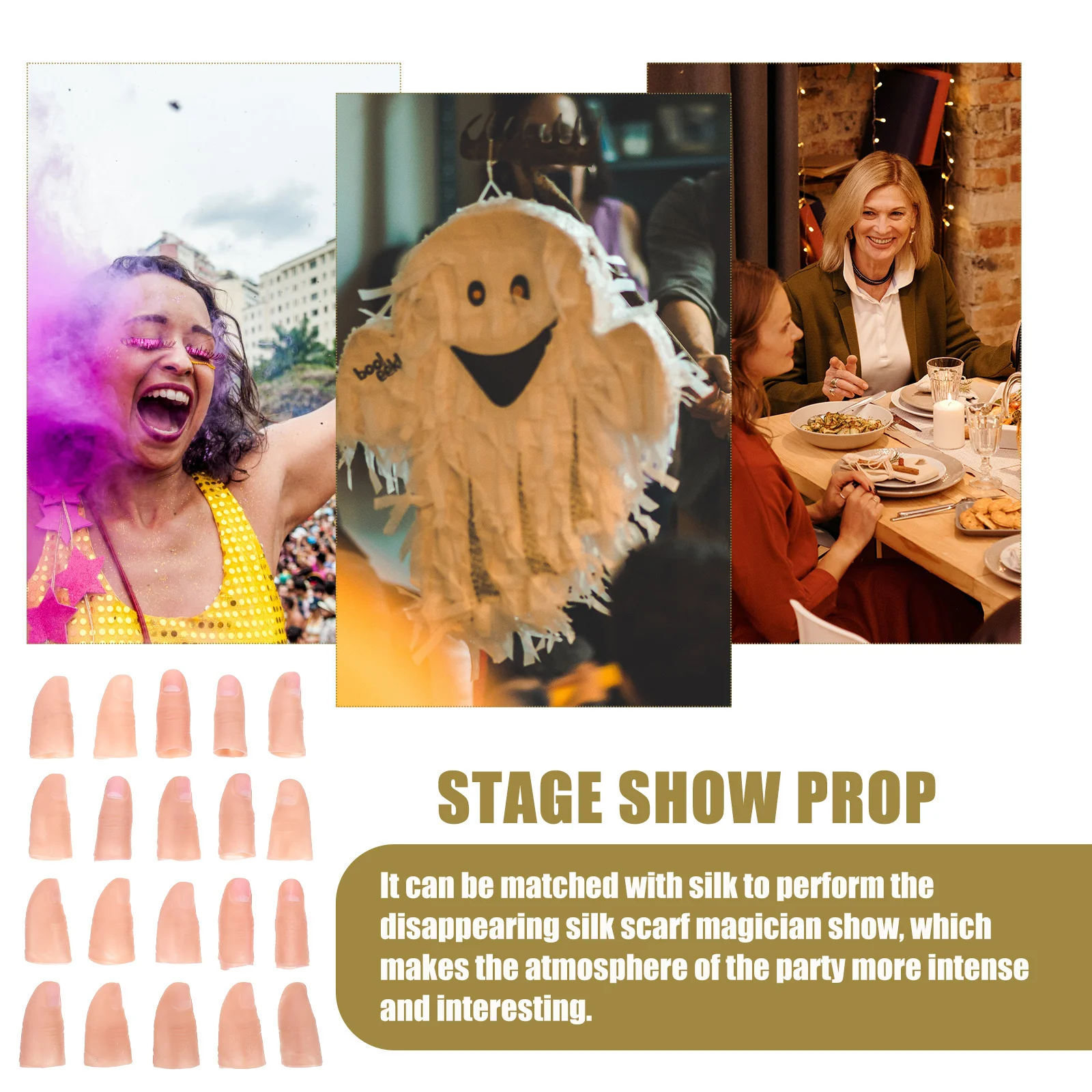 20Pcs Magician Finger Thumb Tips Fake Finger Cot Covers Multipurpose Conjure Tools Stage Performance Trick Props
20Pcs Magician Finger Thumb Tips Fake Finger Cot Covers Multipurpose Conjure Tools Stage Performance Trick Props