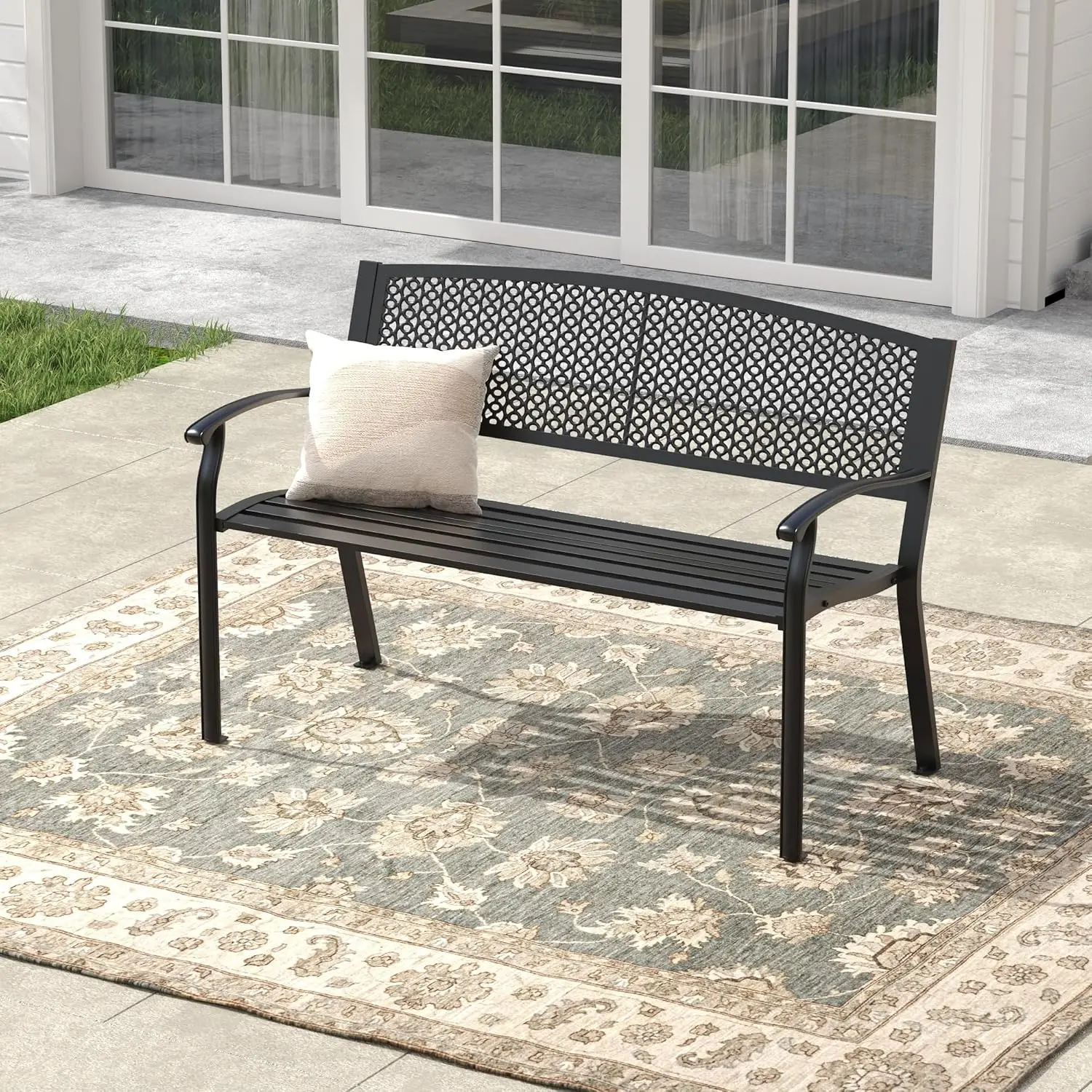 Садовая скамья 50,4 дюйма, металлическая уличная скамья с подлокотниками и изогнутыми подлокотниками для патио, веранды, газона, черная, на заказ
Садовая скамья 50,4 дюйма, металлическая уличная скамья с подлокотниками и изогнутыми подлокотниками для патио, веранды, газона, черная, на заказ