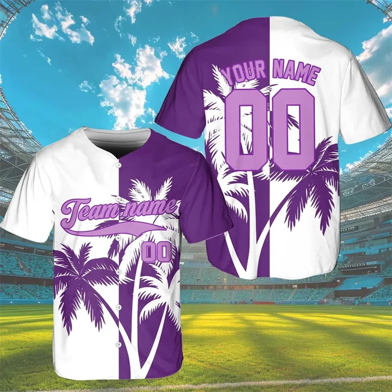 Custom Name Number Palm Tree Pattern Baseball Jersey For Men Team Personalized Short Sleeve Shirt Unisex Beach Sports Wear Tops
Custom Name Number Palm Tree Pattern Baseball Jersey For Men Team Personalized Short Sleeve Shirt Unisex Beach Sports Wear Tops