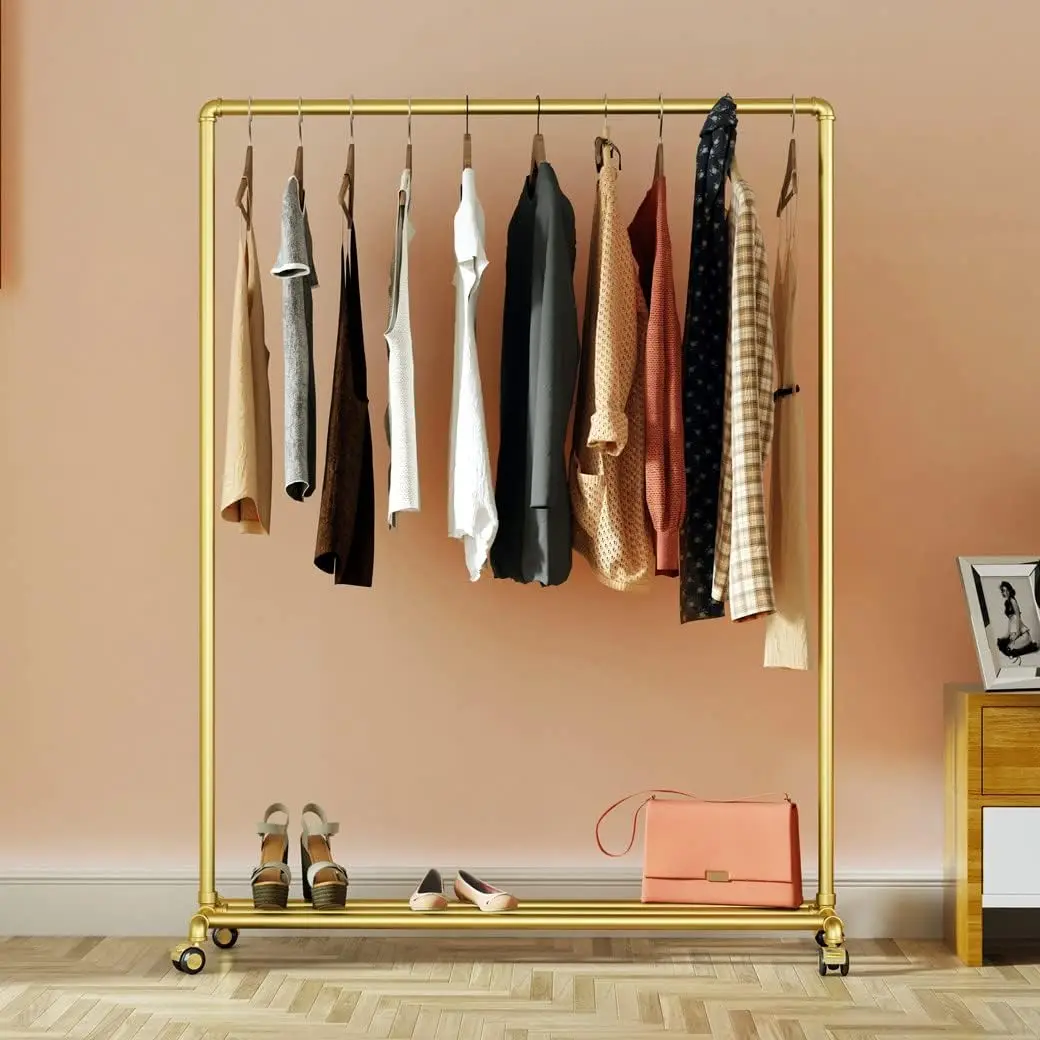 Gold Pipe Clothing Garment with Bottom Shelf Heavy Duty Clothes Hanging Closet Organizer for Bedroom,Retail(
Gold Pipe Clothing Garment with Bottom Shelf Heavy Duty Clothes Hanging Closet Organizer for Bedroom,Retail(