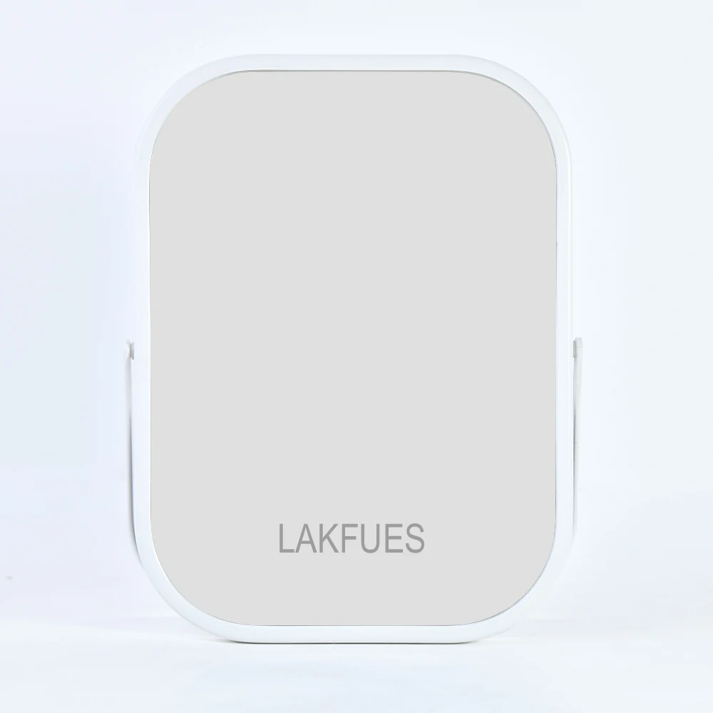 LAKFUES Desk Makeup Mirror, 8 x 6 inches Table Mirror with Foldable Stand and Hanging Hole for Shaving and Travelling, White
LAKFUES Desk Makeup Mirror, 8 x 6 inches Table Mirror with Foldable Stand and Hanging Hole for Shaving and Travelling, White