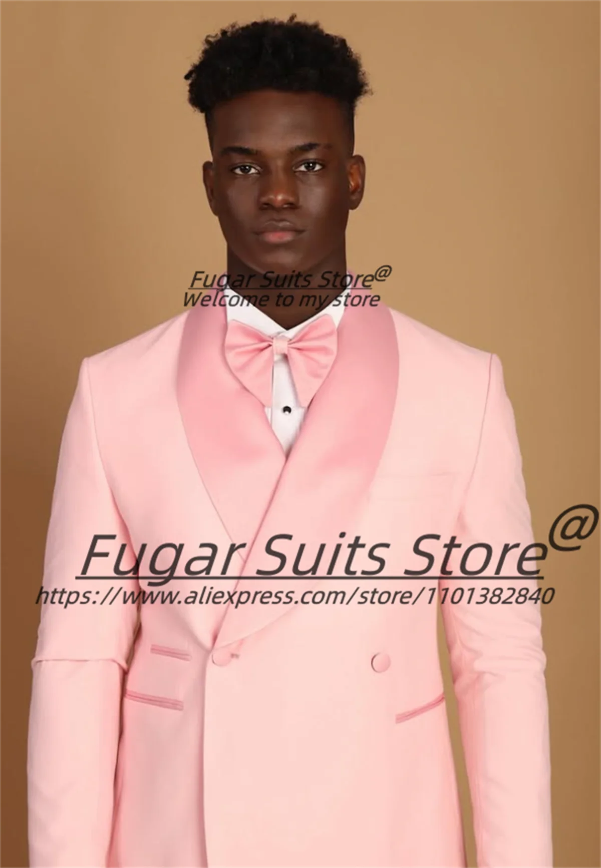 Elegant Pink Fashion Men Suits Customized Slim Fit Shawl Lapel Double breasted Groom Wedding Tuxedos2PCS Sets trajes para hombre
Elegant Pink Fashion Men Suits Customized Slim Fit Shawl Lapel Double breasted Groom Wedding Tuxedos2PCS Sets trajes para hombre
