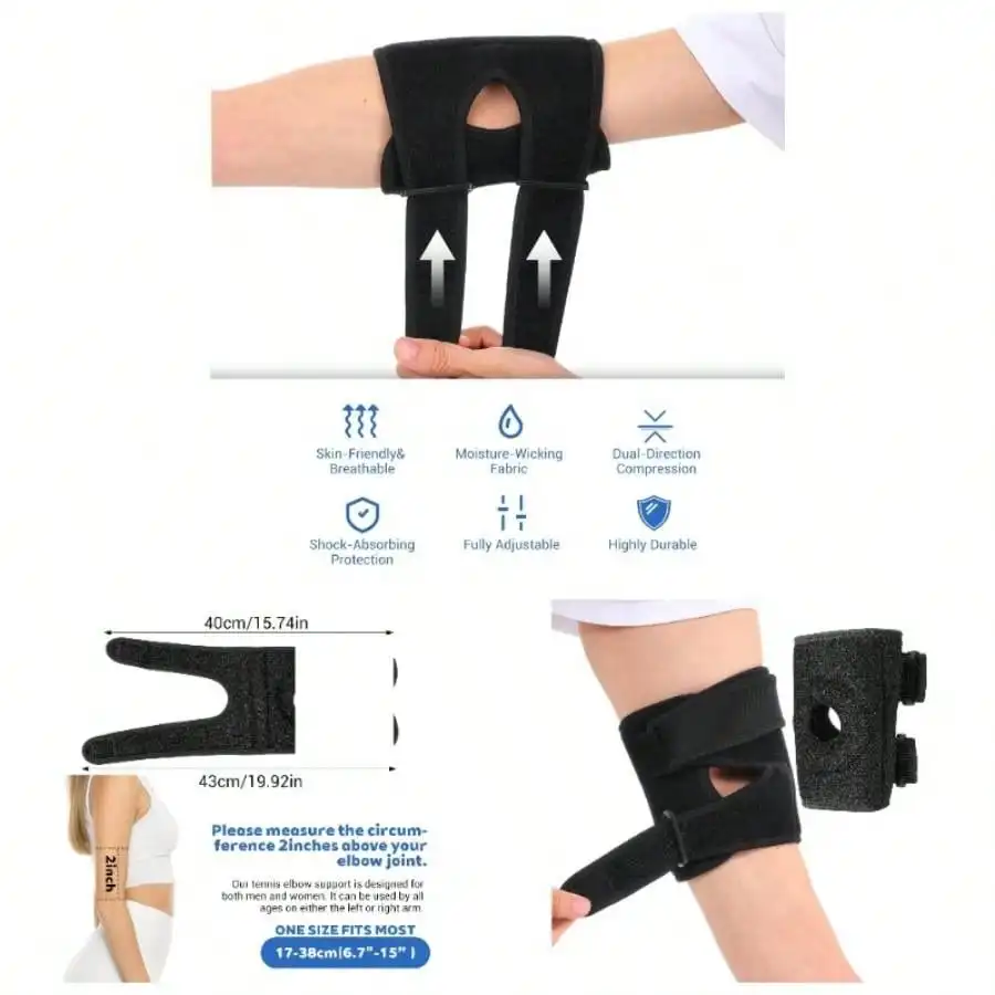 Elbow Brace With Removable Strap, Elbow Support Brace Adjustable Compression Sleeve Wrap Tendonitis Support Strap Golfer Epicondylitis Weightlifting Tendonitis Tennis
Elbow Brace With Removable Strap, Elbow Support Brace Adjustable Compression Sleeve Wrap Tendonitis Support Strap Golfer Epicondylitis Weightlifting Tendonitis Tennis
