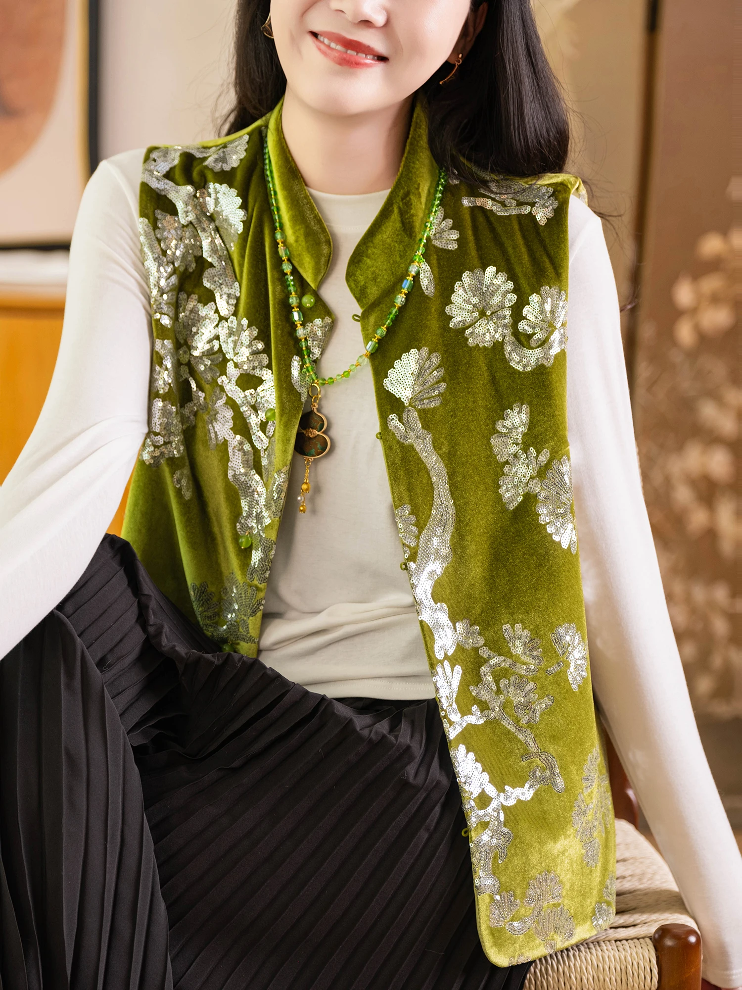 Женский бархатный жилет Ele Swan с вышивкой, съемным воротником-стойкой, свободного кроя, повседневный, для ношения под одеждой, на каждый день
Женский бархатный жилет Ele Swan с вышивкой, съемным воротником-стойкой, свободного кроя, повседневный, для ношения под одеждой, на каждый день