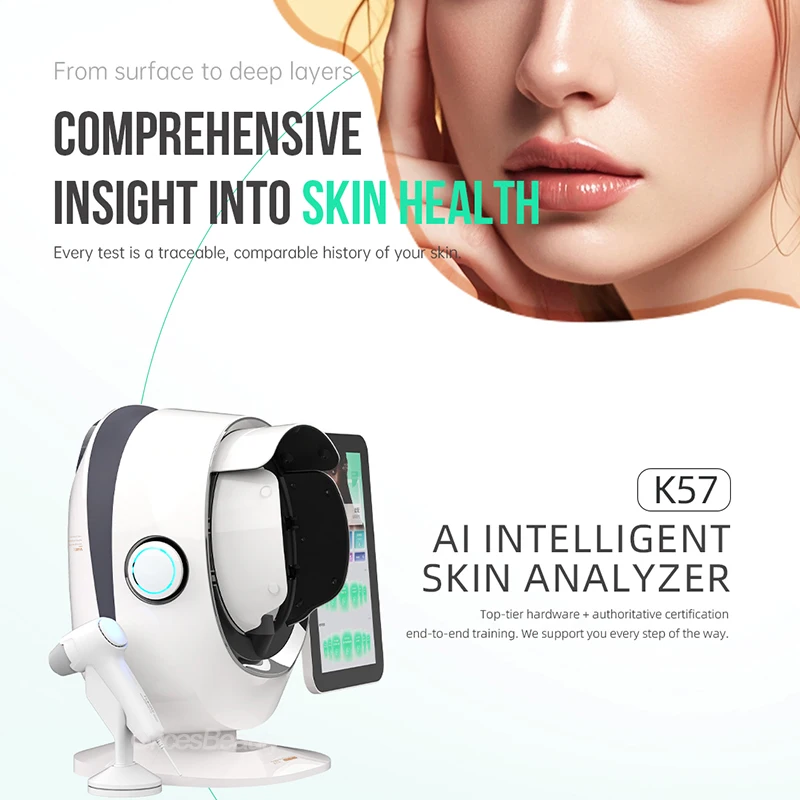 Moji K57 AI Facial Skin Analyzer Detection Skin Problem 8 Spectrum 3D Skin Detector Professional Analysis Beauty Salon Equipment
Moji K57 AI Facial Skin Analyzer Detection Skin Problem 8 Spectrum 3D Skin Detector Professional Analysis Beauty Salon Equipment