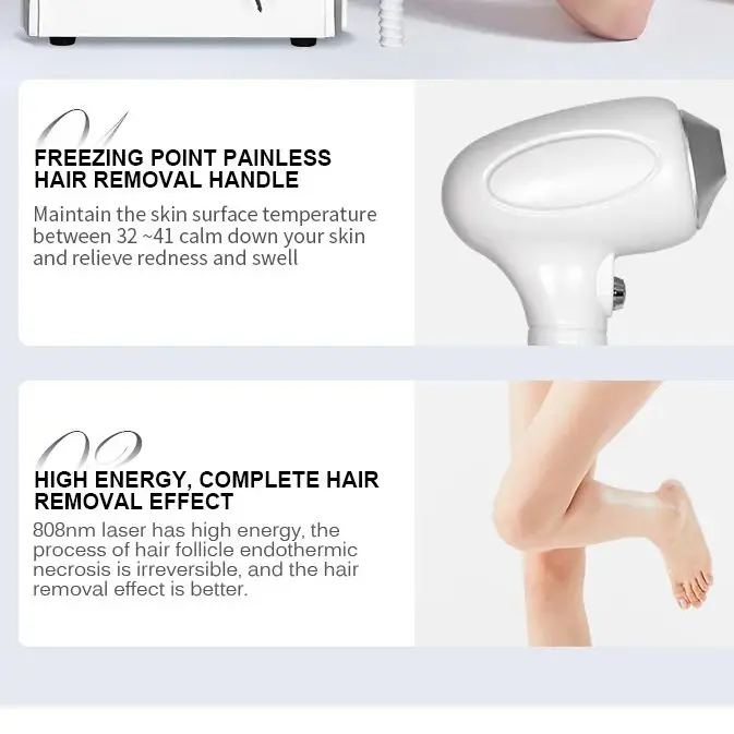 Diode Laser Facial Hair Removal 755 808 1064nm Freezing Point Cooling System Painless Hair Removal Instrument Skin Regeneration
Diode Laser Facial Hair Removal 755 808 1064nm Freezing Point Cooling System Painless Hair Removal Instrument Skin Regeneration