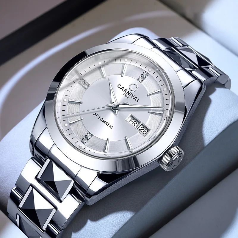 Carnival Brand Luxury NH36A Mechanical Watch Men High End Tungsten Steel Strap 50M Waterproof Week Date Automatic Watches Mens
Carnival Brand Luxury NH36A Mechanical Watch Men High End Tungsten Steel Strap 50M Waterproof Week Date Automatic Watches Mens