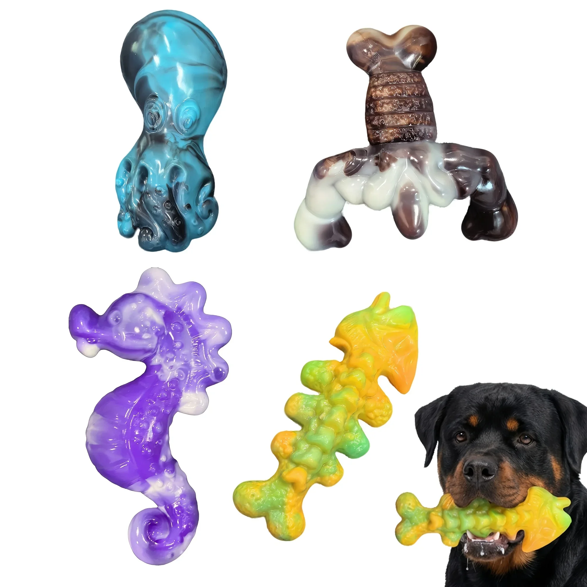 KEEHOME 4 Pack Indestructible Dog Chew Toys For Aggressive Chewers, Tough Nylon Bacon Flavored Dog Toys With Seahorse, Fish Bone,
KEEHOME 4 Pack Indestructible Dog Chew Toys For Aggressive Chewers, Tough Nylon Bacon Flavored Dog Toys With Seahorse, Fish Bone,