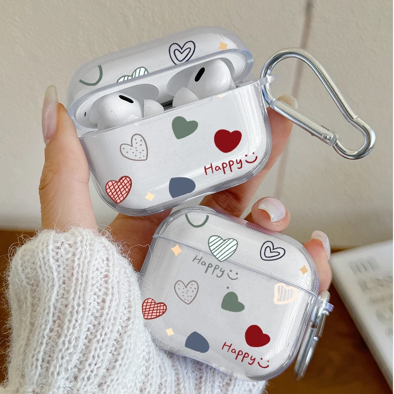 Happy Cute Heart Clear Headset Case for Airpods 3/4 Earphone Cover for AirPods Pro3/Pro2/Pro Protective Shell for AirPods 1/2
Happy Cute Heart Clear Headset Case for Airpods 3/4 Earphone Cover for AirPods Pro3/Pro2/Pro Protective Shell for AirPods 1/2