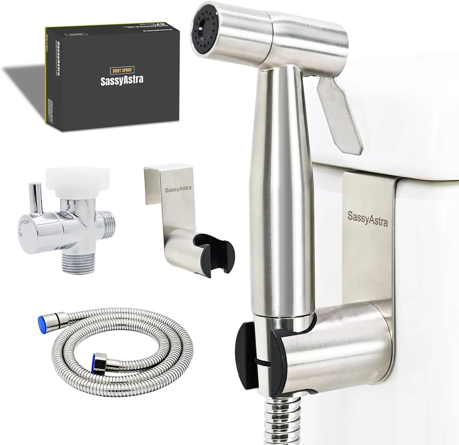 Handheld Toilet Bidet Sprayer - Adjustable Pressure, with Hose, Feminine & Pet Wash, Bathroom Hygiene Attachment for Cloth Diaper Cleaning, Quick Install, Stainless Steel
Handheld Toilet Bidet Sprayer - Adjustable Pressure, with Hose, Feminine & Pet Wash, Bathroom Hygiene Attachment for Cloth Diaper Cleaning, Quick Install, Stainless Steel