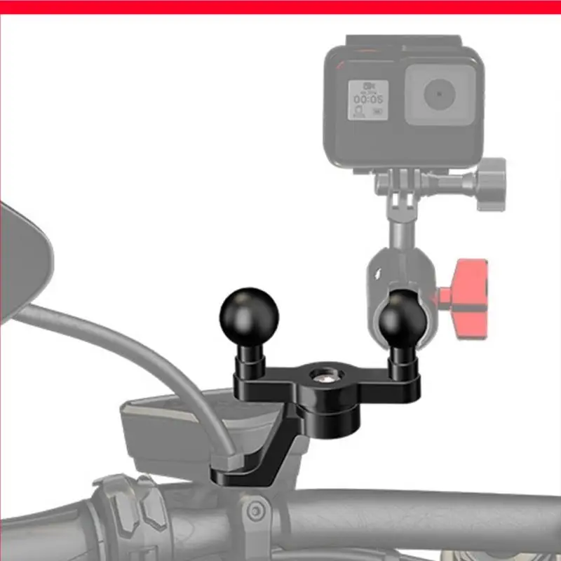 D46B Aluminum Alloy 25mm Double Ballhead Motorcycle Rearview Mirror Bracket Bike Cycling Sports Camera Tube Clamp Rack
D46B Aluminum Alloy 25mm Double Ballhead Motorcycle Rearview Mirror Bracket Bike Cycling Sports Camera Tube Clamp Rack
