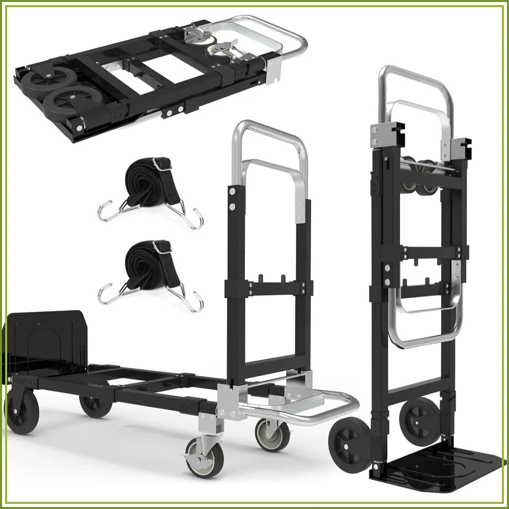 3-in-1 Heavy Duty Folding Hand Truck, 500 LBS Capacity, Convertible Dolly with Telescopic Handle
3-in-1 Heavy Duty Folding Hand Truck, 500 LBS Capacity, Convertible Dolly with Telescopic Handle
