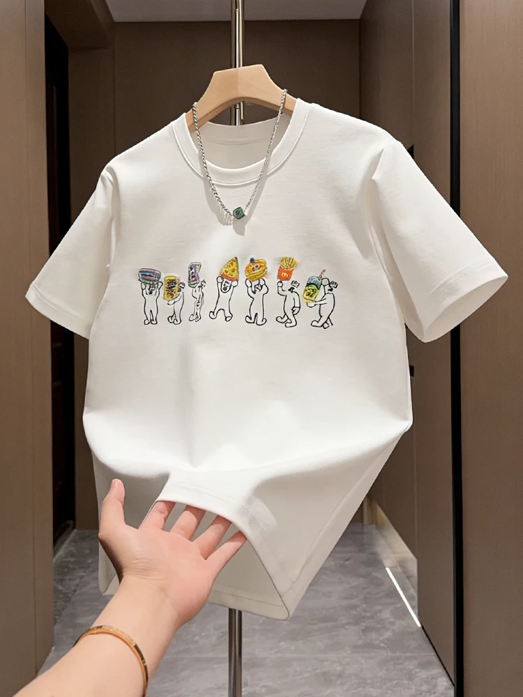 American Cartoon Embroidery T-Shirt Men's Summer Fashion Loose Half Sleeve Casual Versatile round Neck Short Sleeve Top
American Cartoon Embroidery T-Shirt Men's Summer Fashion Loose Half Sleeve Casual Versatile round Neck Short Sleeve Top