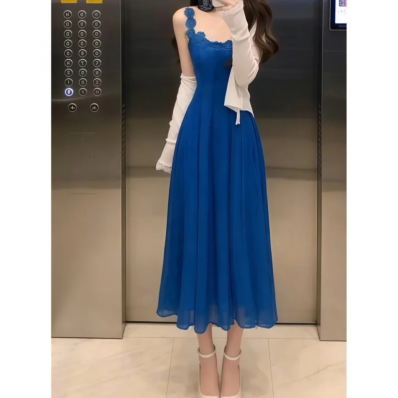 2026 Summer New Blue Women's Seaside Resort Strap Dress Korean Fashion Women's Flower Fairy Maxi Dresses for Women
2026 Summer New Blue Women's Seaside Resort Strap Dress Korean Fashion Women's Flower Fairy Maxi Dresses for Women