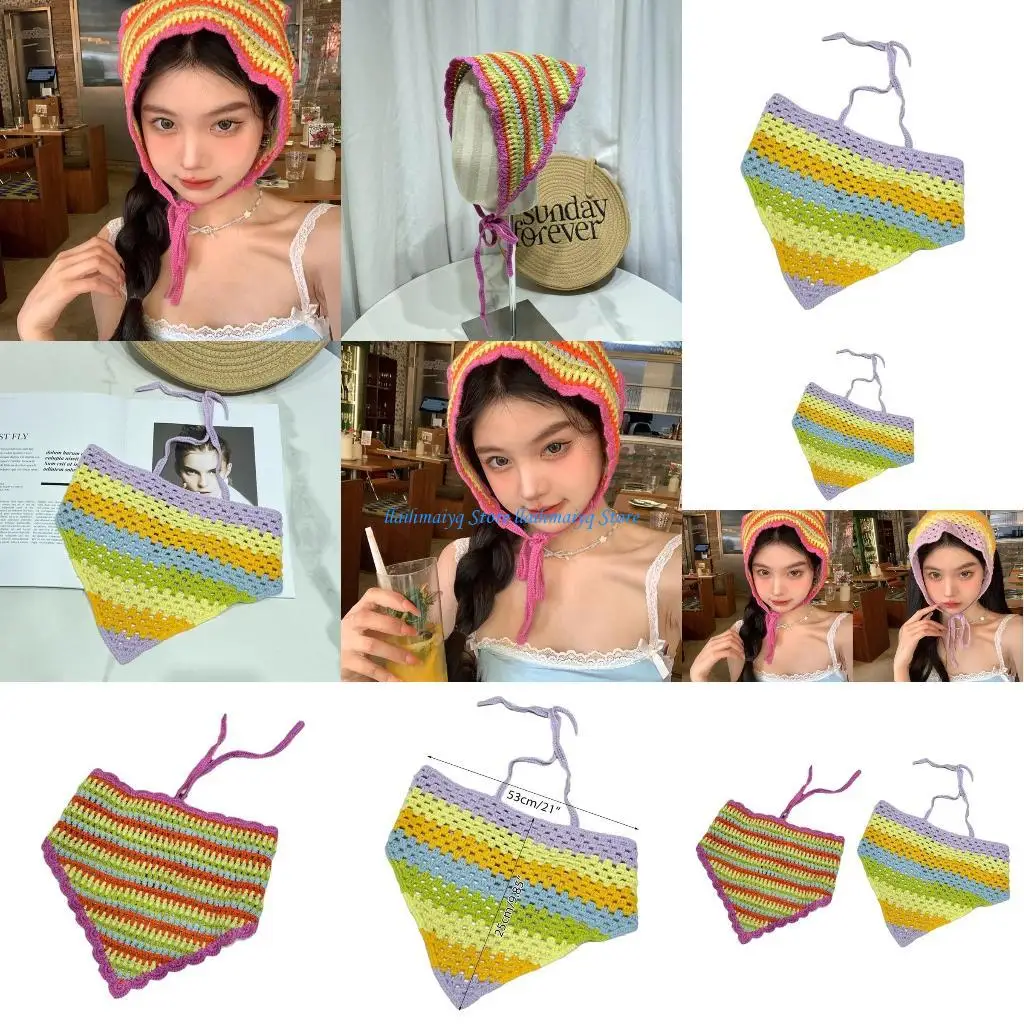 573B Colorful Hair Bandana Crochet Head Kerchief Knit Headwrap Head Scarf
573B Colorful Hair Bandana Crochet Head Kerchief Knit Headwrap Head Scarf