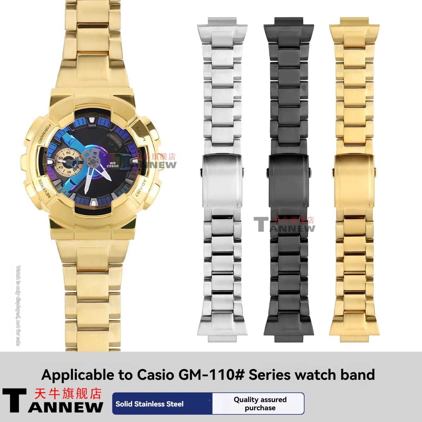 GM110 Full Stainless Steel Conversion Kit for Casio G-Shock GM-110 Solid Metal Case & Bracelet Set, Replacement Watch Band strap
GM110 Full Stainless Steel Conversion Kit for Casio G-Shock GM-110 Solid Metal Case & Bracelet Set, Replacement Watch Band strap