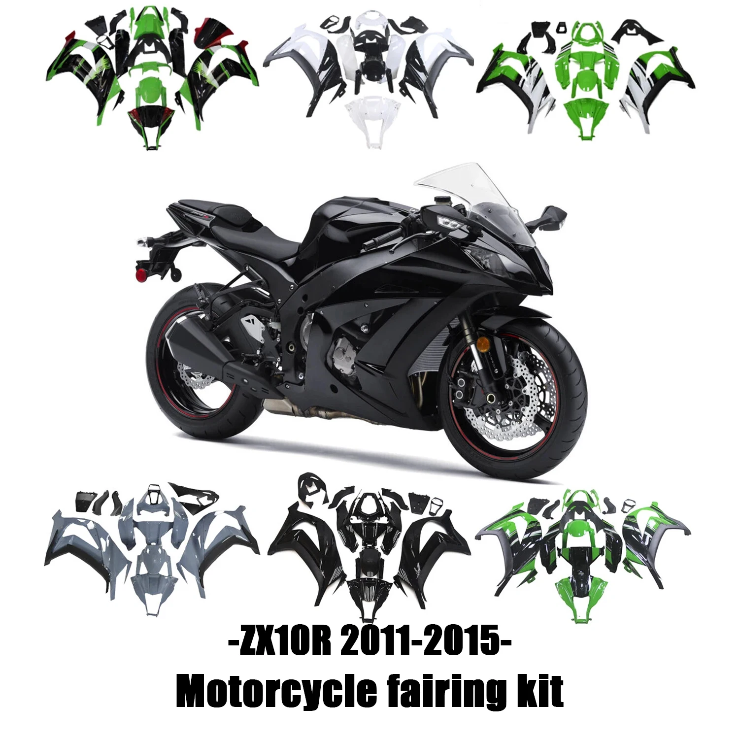 Motorcycle Plastic Fairing Kit Injection Mold Bodywork Panel Kit Fit for Kawasaki Ninja Zx-10R Zx10R 2011-2015 2012 2013 2014
Motorcycle Plastic Fairing Kit Injection Mold Bodywork Panel Kit Fit for Kawasaki Ninja Zx-10R Zx10R 2011-2015 2012 2013 2014