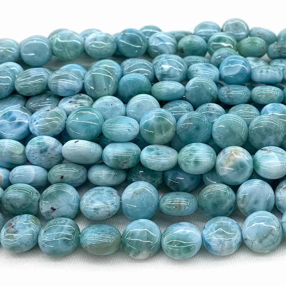 Veemake Natural Blue Larimar Flat Coin Beads Flat Oval Beads Jewelry Design Making 08038 
Veemake Natural Blue Larimar Flat Coin Beads Flat Oval Beads Jewelry Design Making 08038