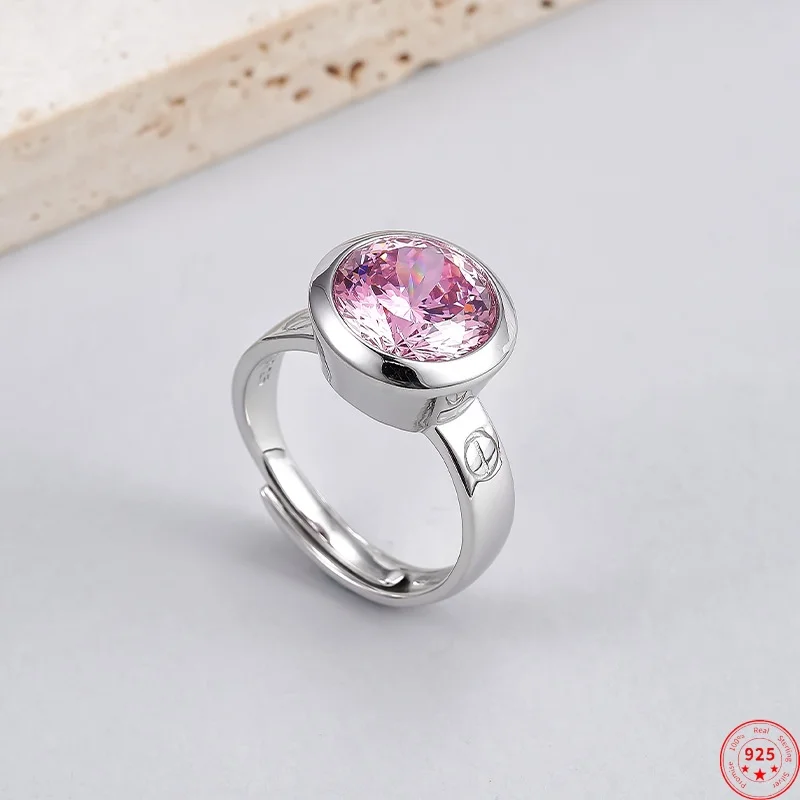 S925 Sterling Silver Charm Ring for Women Men Classic Round Tangent Plane Pink Zircon Fashion Trendy Jewelry Wholesale
S925 Sterling Silver Charm Ring for Women Men Classic Round Tangent Plane Pink Zircon Fashion Trendy Jewelry Wholesale