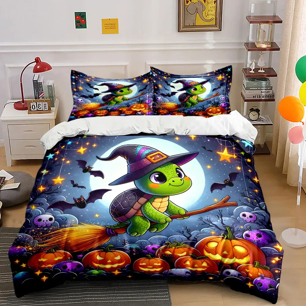 "Halloween Turtle Witch Set" Multiple sizes kid's and adults' bedroom Exquisite 3PC bedding set, gift
"Halloween Turtle Witch Set" Multiple sizes kid's and adults' bedroom Exquisite 3PC bedding set, gift
