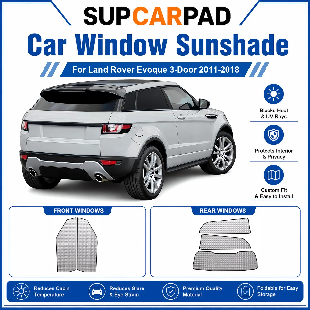 For Land Rover - Land Rover Evoque 3-Door 2011-2018 Full Set Car Window Sunshades UV Block Privacy Heat Insulated Foldable Car C
For Land Rover - Land Rover Evoque 3-Door 2011-2018 Full Set Car Window Sunshades UV Block Privacy Heat Insulated Foldable Car C