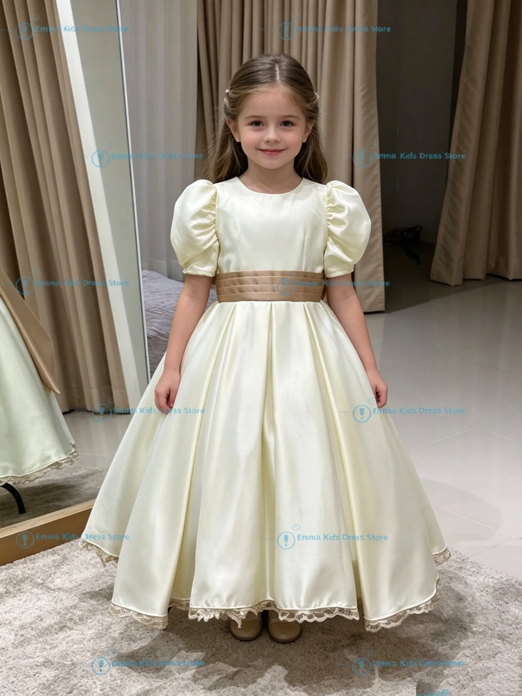 Custom Flower Girl Princess Dress, Puff Sleeves, Pageant, Wedding, Children's Party, First Communion, Evening Party, Ball Gown
Custom Flower Girl Princess Dress, Puff Sleeves, Pageant, Wedding, Children's Party, First Communion, Evening Party, Ball Gown