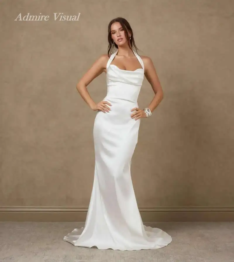 Admire Visual Wedding Dress Mermaid Satin Halter Neckline Sleeveless Backless Customized Bride Gowns
Admire Visual Wedding Dress Mermaid Satin Halter Neckline Sleeveless Backless Customized Bride Gowns