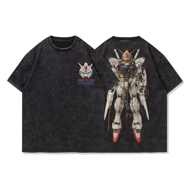 Gundam Japanese Tops for Men Anime Printed T-Shirt Retro Aged Washed Cotton Loose Vintage Short Sleeve Unisex Tees Women 2025
Gundam Japanese Tops for Men Anime Printed T-Shirt Retro Aged Washed Cotton Loose Vintage Short Sleeve Unisex Tees Women 2025