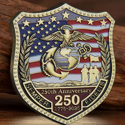 Shield Semper Fidelis 1775-2025 Souvenir Coin The 250th Anniversary Commemorative Coin of The United States
