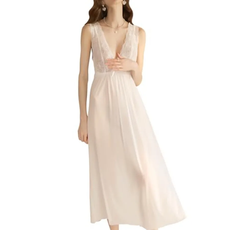 ABAFIP Women's Lingerie V Neck Lace Sheer Sexy Nightdress Backless Mesh Nightgowns Bridal Chemise Sleepwear
ABAFIP Women's Lingerie V Neck Lace Sheer Sexy Nightdress Backless Mesh Nightgowns Bridal Chemise Sleepwear