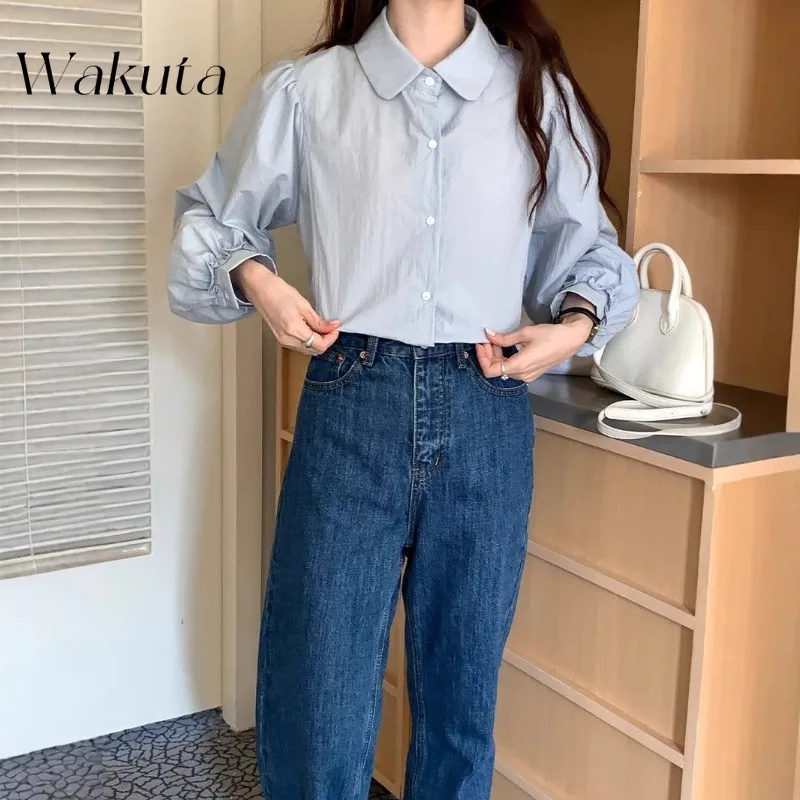 WAKUTA японские/корейские розовые блузки с длинными рукавами для женщин, весенние универсальные ретро-дизайны с кукольным воротником, нишевый топ в стиле ретро Y2K, Camisas
WAKUTA японские/корейские розовые блузки с длинными рукавами для женщин, весенние универсальные ретро-дизайны с кукольным воротником, нишевый топ в стиле ретро Y2K, Camisas