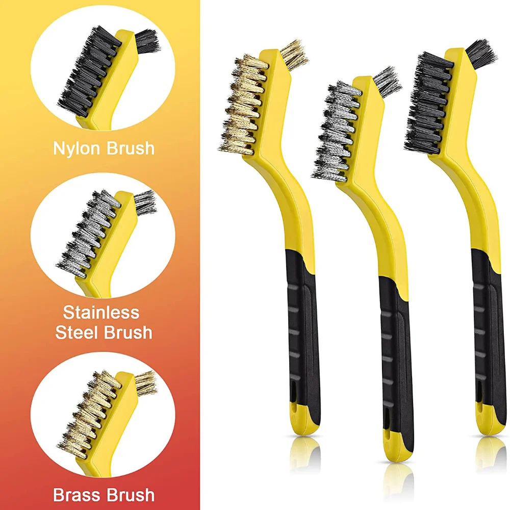 Wire Cleaning Brush Stainless Steel/Brass/Nylon Bristles Brush Polishing Rust Remover Kitchen Stove Sink Scrubbing Cleaning Tool 
Wire Cleaning Brush Stainless Steel/Brass/Nylon Bristles Brush Polishing Rust Remover Kitchen Stove Sink Scrubbing Cleaning Tool