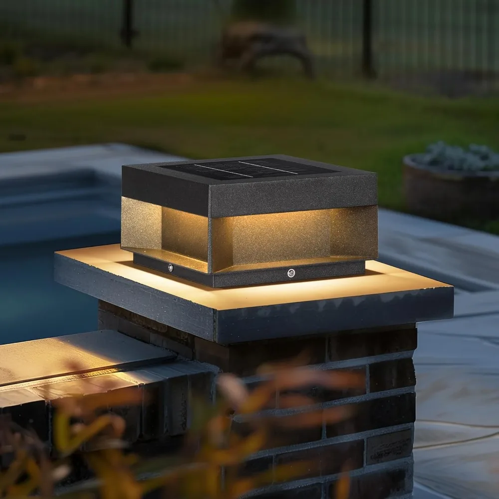 Solar Post Lights, Pillar Lamp LED Fence Deck Cap Landscape Lighting 3000K Solar Column Lantern with IP65 Waterproof E26 Bulb
Solar Post Lights, Pillar Lamp LED Fence Deck Cap Landscape Lighting 3000K Solar Column Lantern with IP65 Waterproof E26 Bulb
