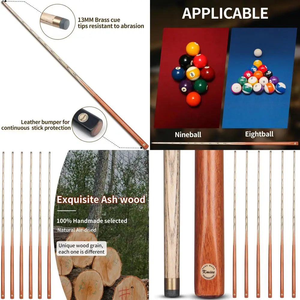 Professional 57/58 Hardwood Pool Cue Set, 4/6/8 Pieces, One-Piece Cues with 20oz Weight and 13mm Tips for Home/Bar Billiard Play
Professional 57/58 Hardwood Pool Cue Set, 4/6/8 Pieces, One-Piece Cues with 20oz Weight and 13mm Tips for Home/Bar Billiard Play