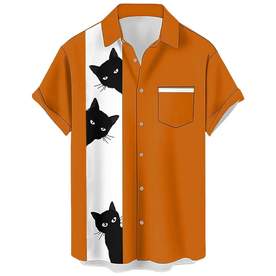 Fashion Casual Cartoon Cat 3D Digital Print Men's Beach Short Sleeve Shirt
Fashion Casual Cartoon Cat 3D Digital Print Men's Beach Short Sleeve Shirt