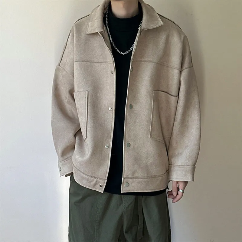 Spring Autumn Men's Fashionable Woolen Jacket Collared Outerwear Stylish Versatile Top Casual Loose Fit American Style
Spring Autumn Men's Fashionable Woolen Jacket Collared Outerwear Stylish Versatile Top Casual Loose Fit American Style