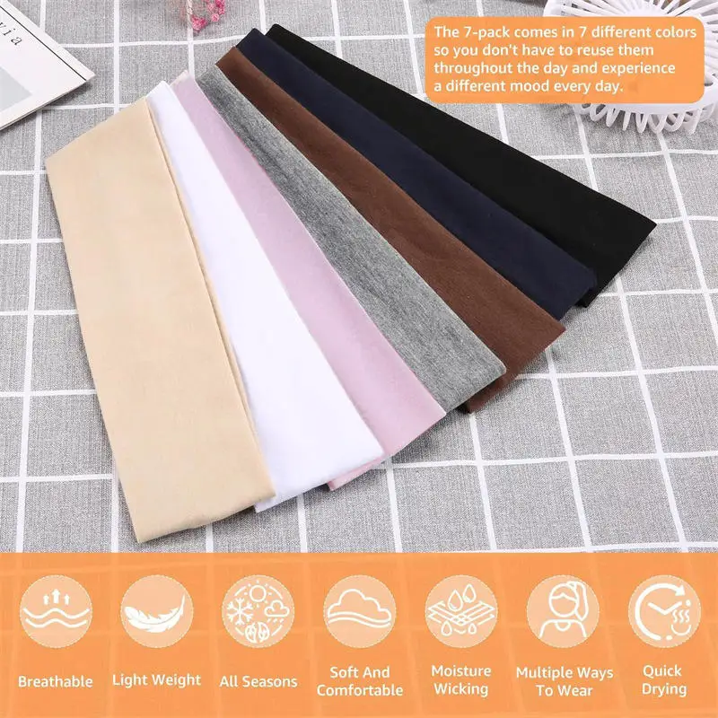 Seven Color Solid Elastic Yoga Headband Fashionable And Soft Sports Headscarf Women's Multifunctional Fabric Headbands
Seven Color Solid Elastic Yoga Headband Fashionable And Soft Sports Headscarf Women's Multifunctional Fabric Headbands