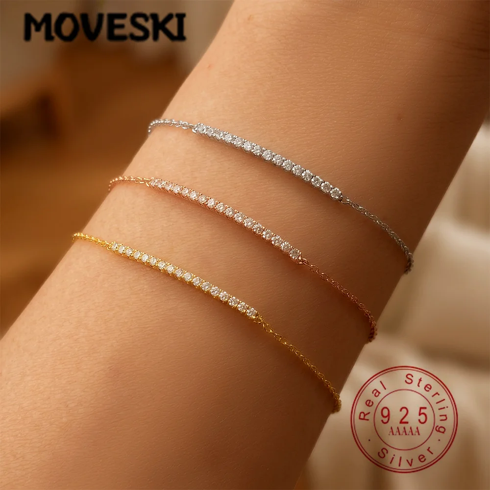 925 Sterling Silver 18K Gold Plated Thin Bar Moissanite Bracelet Dainty Pave Round Moissanite Minimalist Bracelets For Women
925 Sterling Silver 18K Gold Plated Thin Bar Moissanite Bracelet Dainty Pave Round Moissanite Minimalist Bracelets For Women