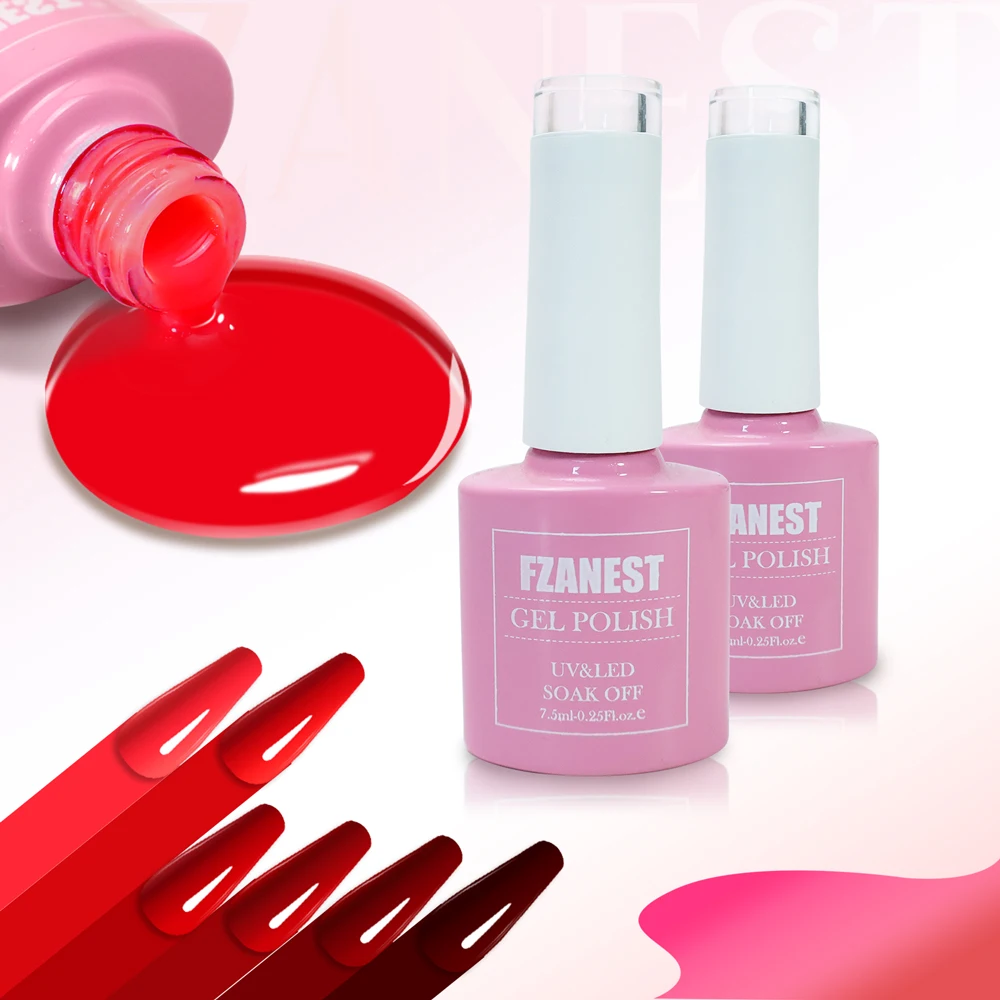 FZANEST Red Gel Nail Polish Set 7.5m Bright Ruby Cherry Red Fall Winter Gel Polish Kit Home DIY Manicure Nail Salon Varnish
FZANEST Red Gel Nail Polish Set 7.5m Bright Ruby Cherry Red Fall Winter Gel Polish Kit Home DIY Manicure Nail Salon Varnish