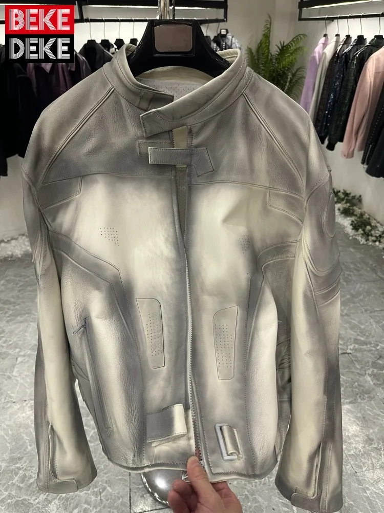 Luxury Mens Cowhide Genuine Leather Jacket Italian Designer Oversized Motorcycle Biker Coat Windproof Stand Collar Loose Jackets
Luxury Mens Cowhide Genuine Leather Jacket Italian Designer Oversized Motorcycle Biker Coat Windproof Stand Collar Loose Jackets