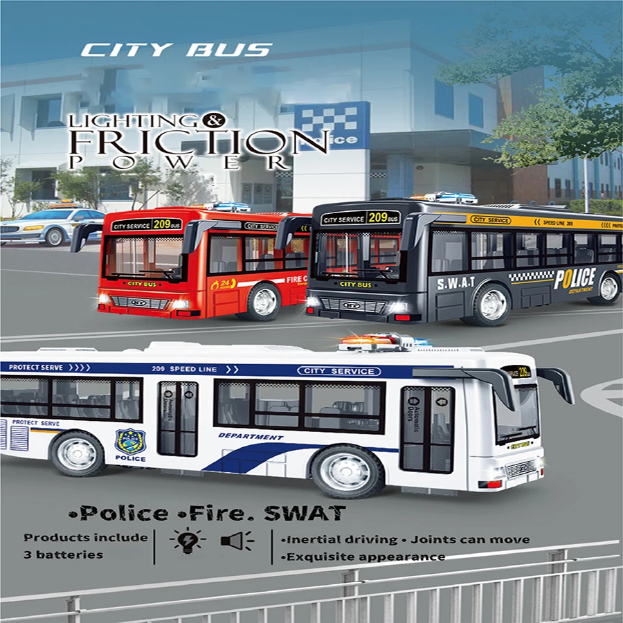 1pcs- Children Inertial Pull Back Police Car Model Bus Vehicle Model with Light Collection Toy Car for Boys Girls Kids Birthday
1pcs- Children Inertial Pull Back Police Car Model Bus Vehicle Model with Light Collection Toy Car for Boys Girls Kids Birthday